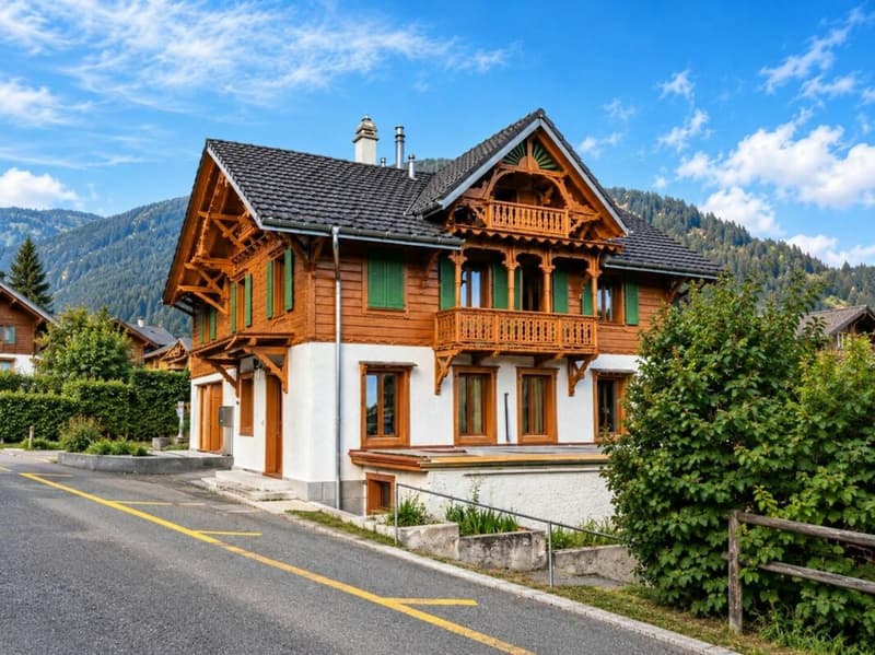 Maison individuelle de standing avec 2 appartements à vendre à Corbeyrier, à 15 min d'Aigle (1)