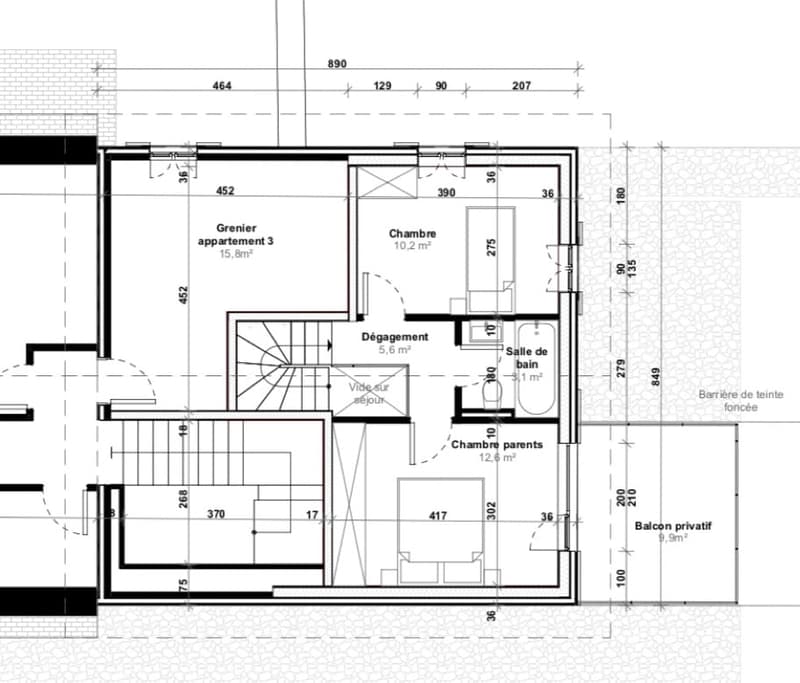 Superbe duplex de 3,5 pièces en attique - grande terrasse et jardin (9)