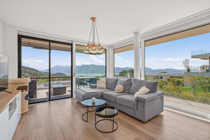 Superbe appartement de 3,5 pièces avec vue imprenable sur le lac et les montagnes - quartier calme (2)