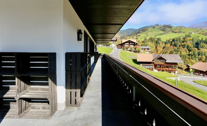 Blick Balkon Richtung Dorfzentrum
