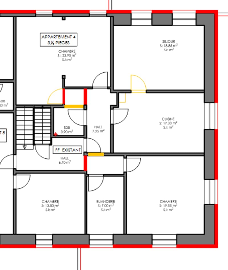 Magnificent 4,5 rooms completely renovated with 97 m² in the heart of Rossemaison (11)