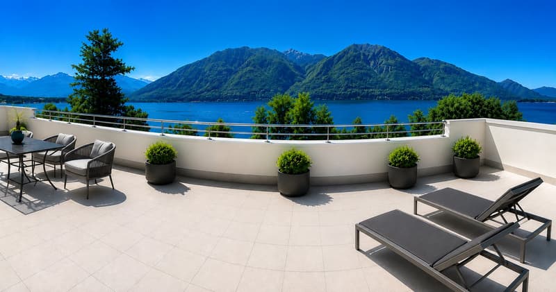 Residenza secondaria - Attico con magnifica vista lago in zona molto tranquilla (1)