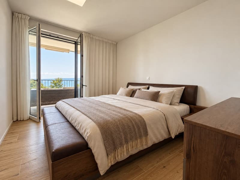 APPARTEMENT AVEC VUE PANORAMIQUE SUR LE LÉMAN - VENDU MEUBLÉ (5)