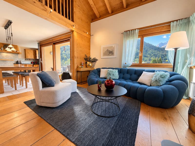 ATTIQUE DUPLEX DE 6.5 PIÈCES AVEC VUE DÉGAGÉE À ORSIÈRES (1)