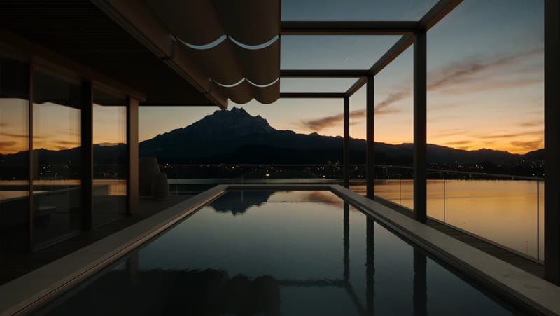 Aussicht / Pool auf dem Dach