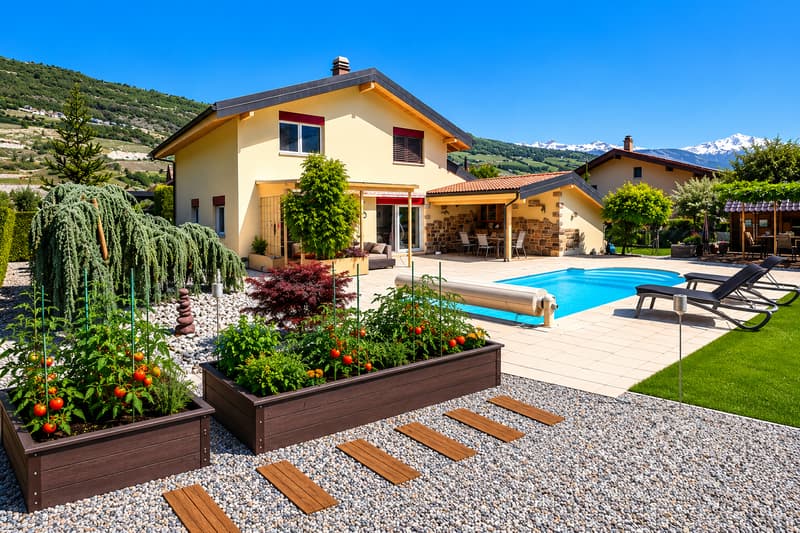 Elegant family villa with pool in Granges VS (2)