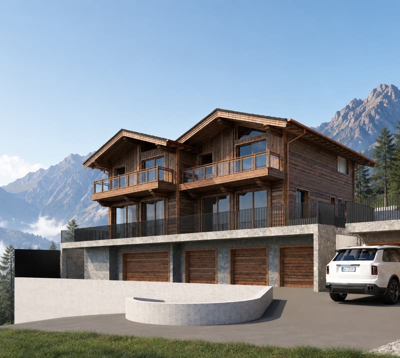 Chalet neuf 5.5 pces en ossature bois avec vue panoramique sur le lac et les Alpes (3)