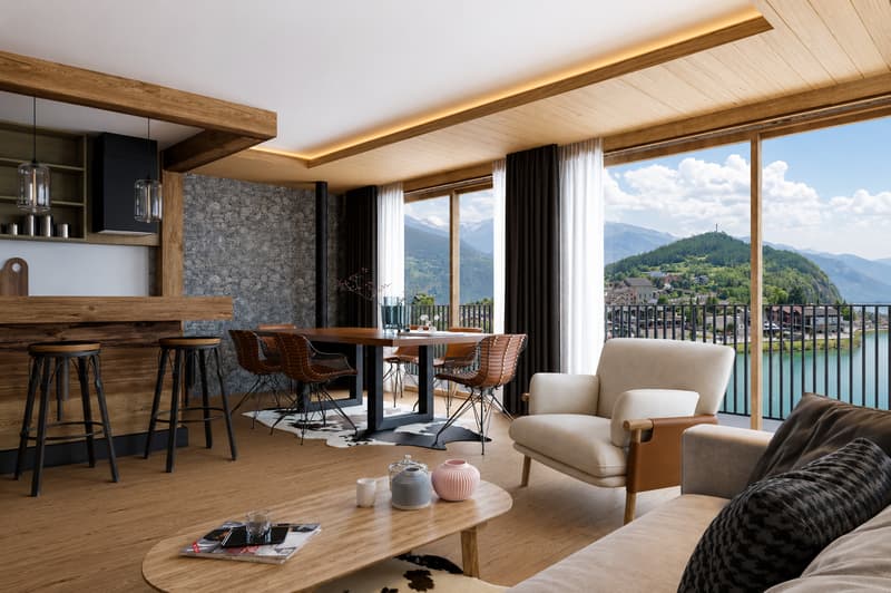 Chalet neuf 5.5 pces en ossature bois avec vue panoramique sur le lac et les Alpes (3)