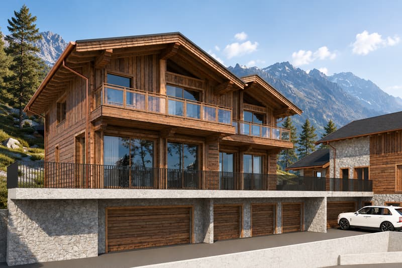 Chalet neuf 5.5 pces en ossature bois avec vue panoramique sur le lac et les Alpes (2)