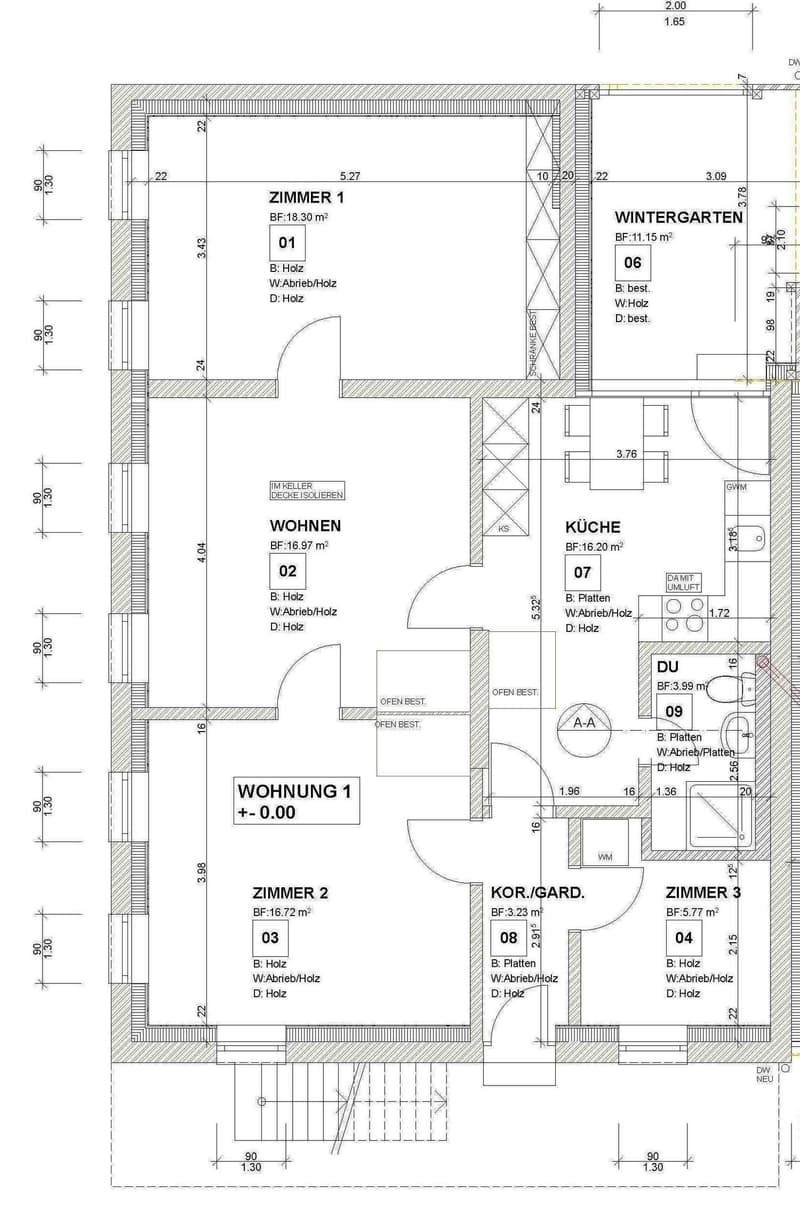 Grundriss der Wohnung