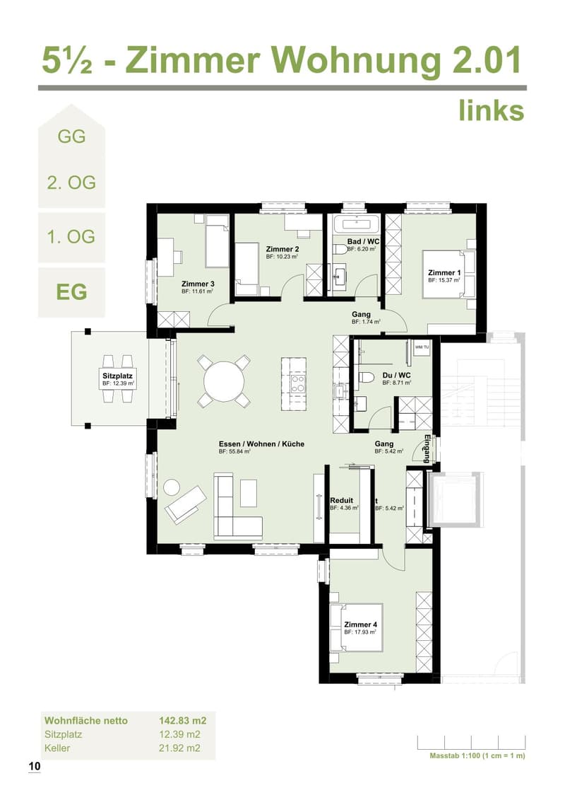 Spacious 5.5-room apartment on the ground floor in a modern new building (2)
