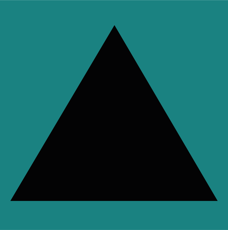 A single triangle shape, likely representing a room or space.