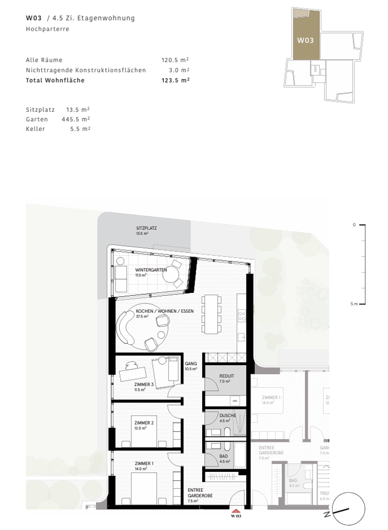 Appartement de jardin exclusif de 4,5 pièces avec un grand jardin (7)