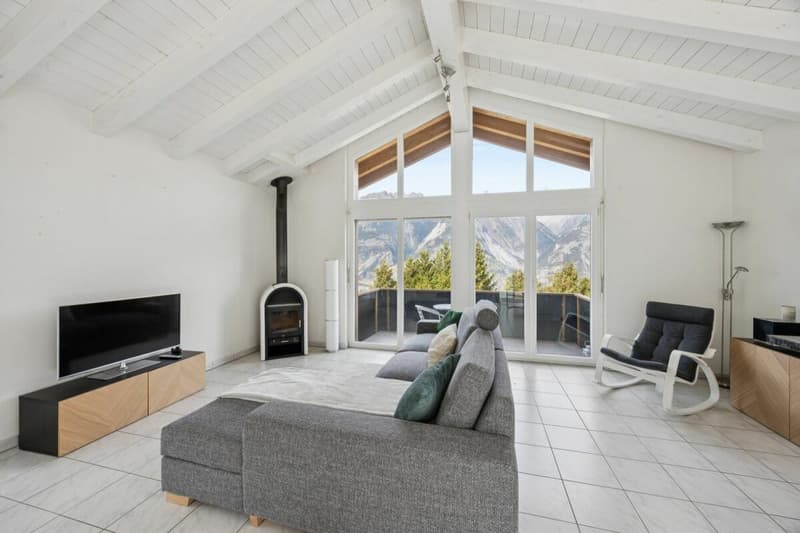 3,5-Zimmer Chalet in Unterbäch - herziges Tiny-Einfamilienhaus mit viel Privatsphäre (2)