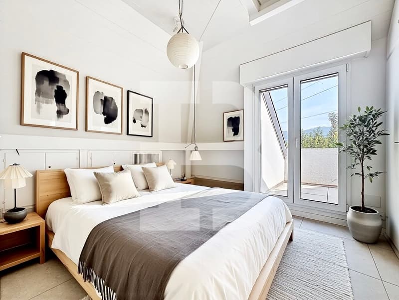Charmanter 3,5-Zimmer-Attikawohnung mit 1 Schlafzimmer - 1 Galerie - 2 Terrassen (7)