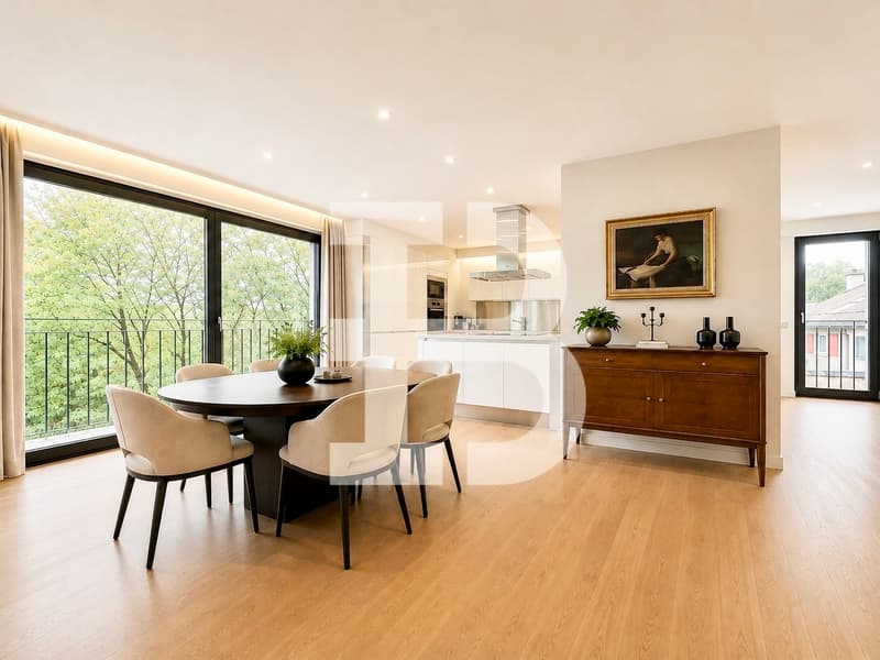 Espace repas jouxtant la cuisine ouverte