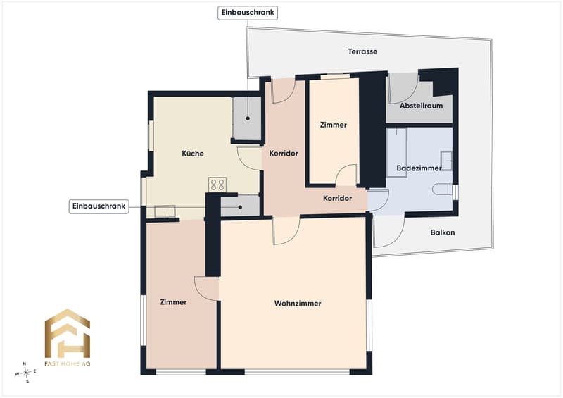 Grundriss Wohnung 1. OG
