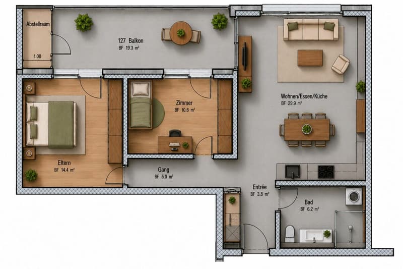 Attractive 3½-room apartment on the ground floor (7)