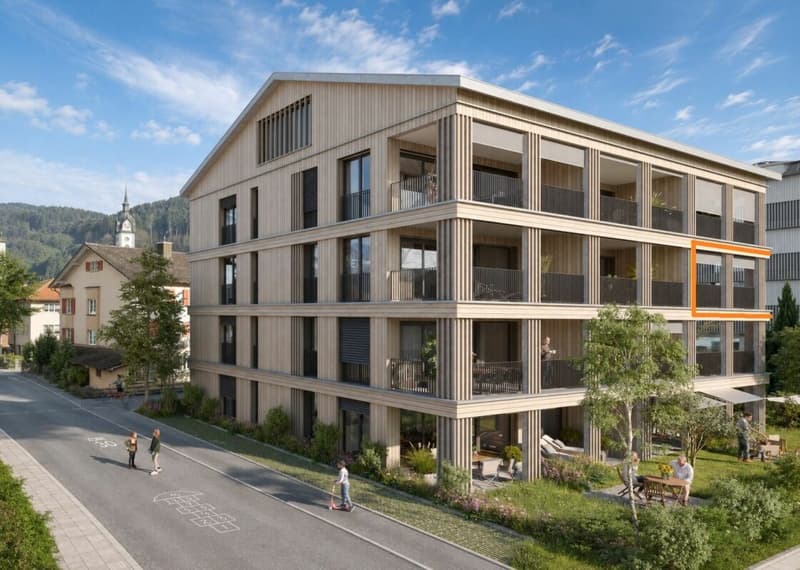 Erstvermietung - Exklusive 3½-Zimmer-Neubauwohnung mit grosszügigem Balkon (1)