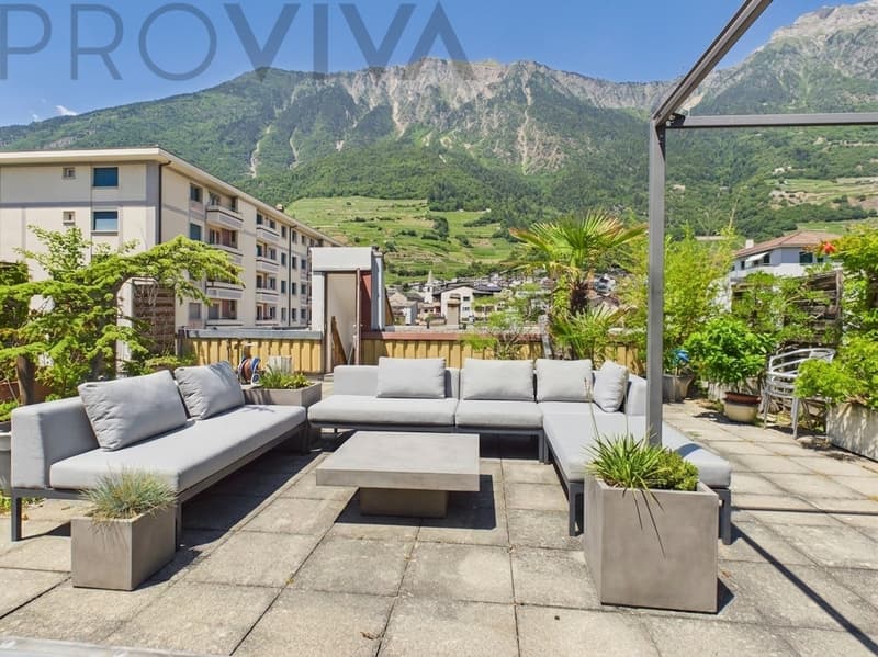 Einzigartige Wohnung mit eigener Terrasse (92 m²) im Herzen von Fully (1)