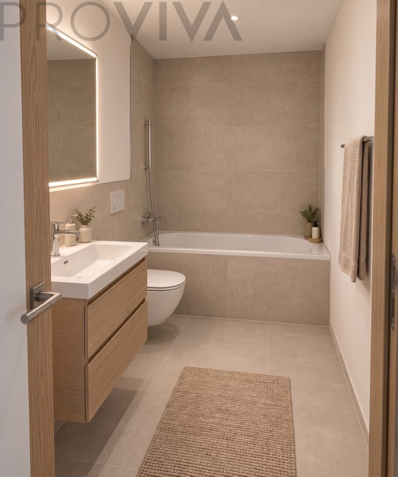 Beispiel Badezimmer / Exemple : salle de bains / Example: Bathroom / Esempio: bagno