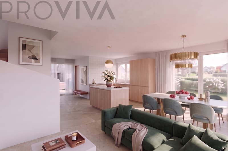 Wohnzimmer - Küche / Salon - Cuisine / Living Room - Kitchen / Soggiorno - Cucina