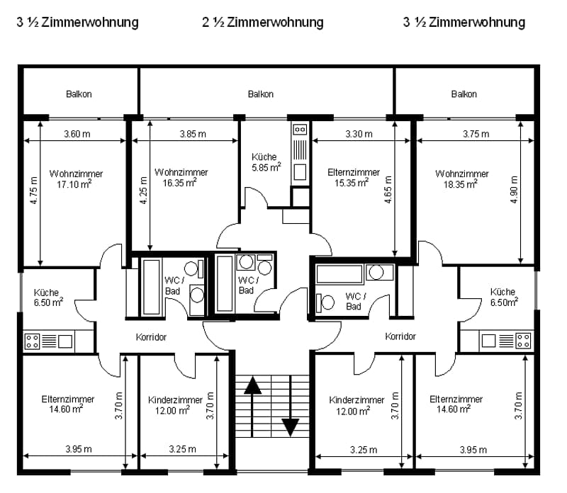 3 1/2 Zimmerwohnung; sonnig, ruhig und hell (12)