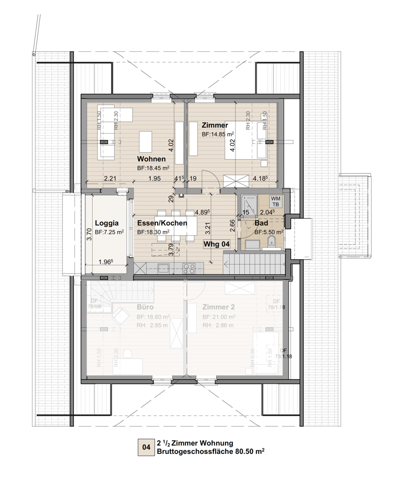 Grundriss Dachwohnung