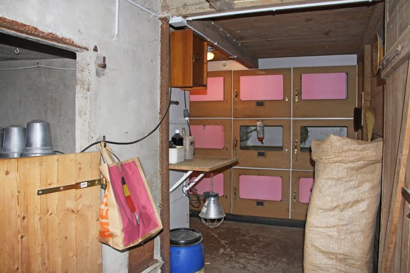 Kleintierstall in einem der vielen Nebenräumen
