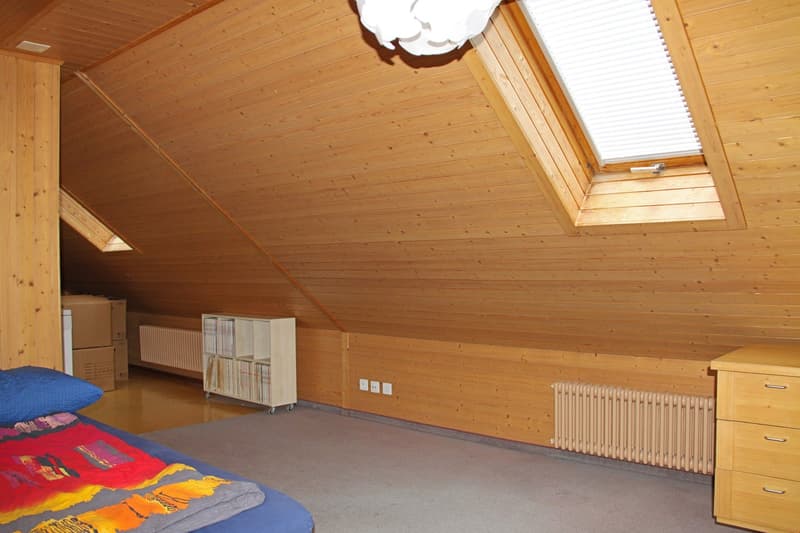 Die vielen Dachfenster bringen Licht in die Wohnung