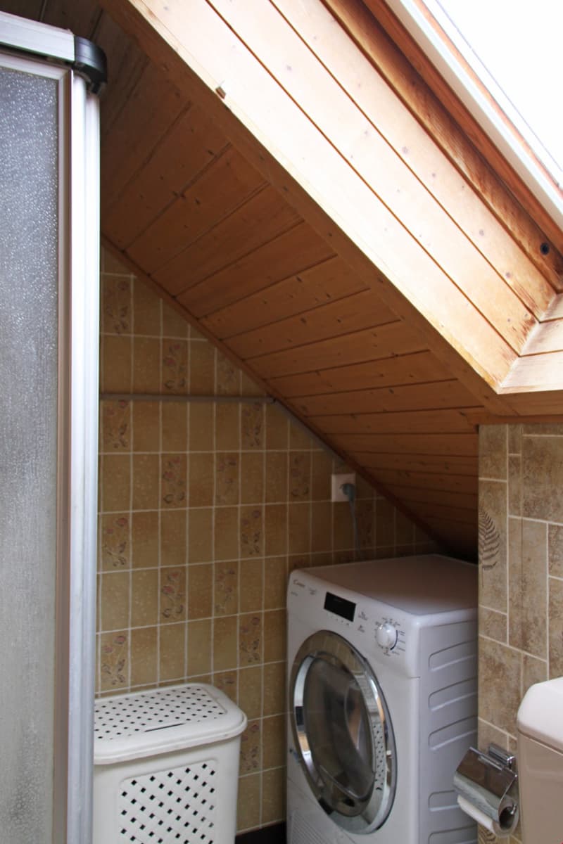 Dusche und Waschmaschine