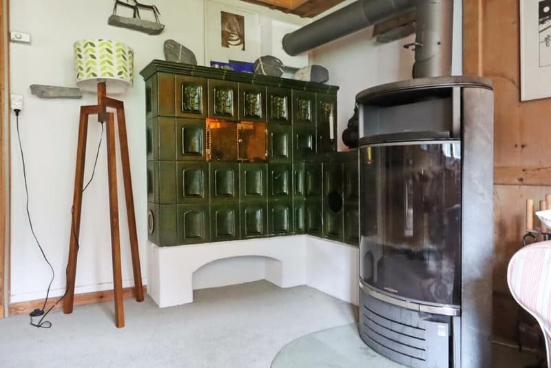 Kachelofen und Schwedenofen im Esszimmer EG