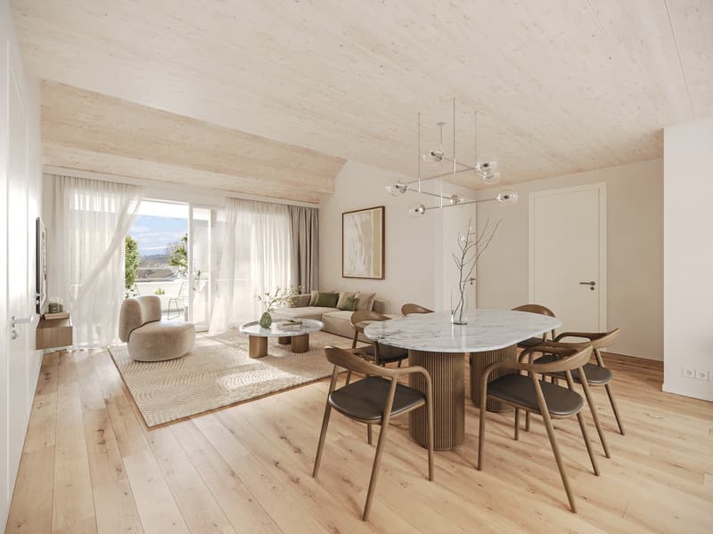 Penthouse apartment 5.5 rooms with gallery - adjacent to agricultural zone! (1)
