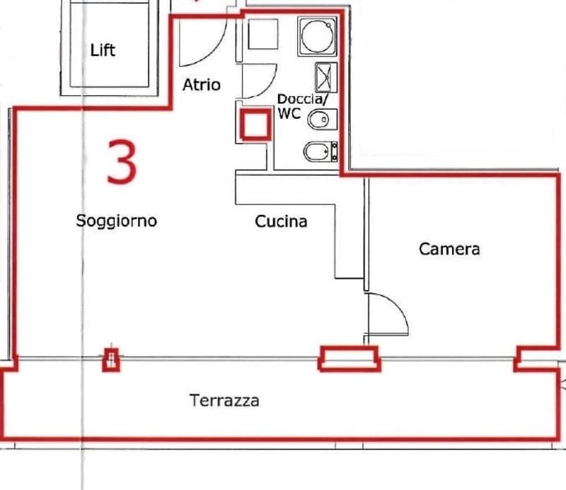Living room, Kitchen, Bedroom, Bathroom, Terrace