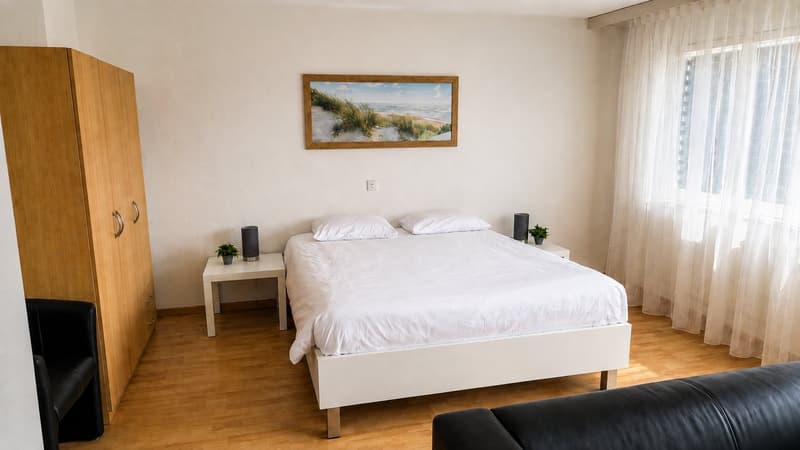 Möbliert wohnen im Herzen von Biel – 40 m², Balkon, Klima & Sauna (9)