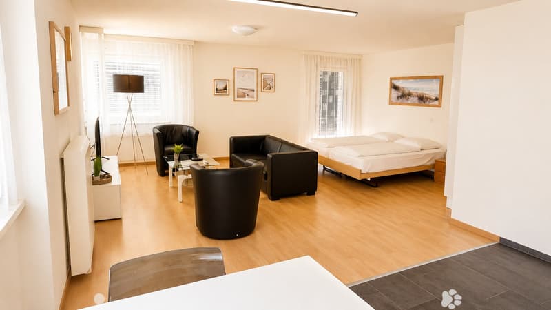 Möbliert wohnen im Herzen von Biel – 40 m², Balkon, Klima & Sauna (3)