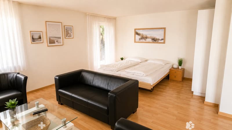 Möbliert wohnen im Herzen von Biel – 40 m², Balkon, Klima & Sauna (5)