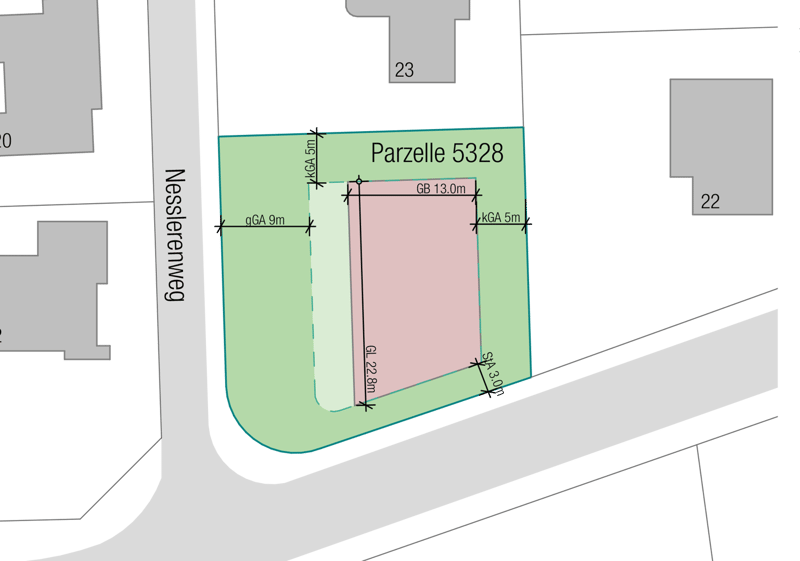 Baulandparzelle mit bestehendem Dreiparteienhaus (1)