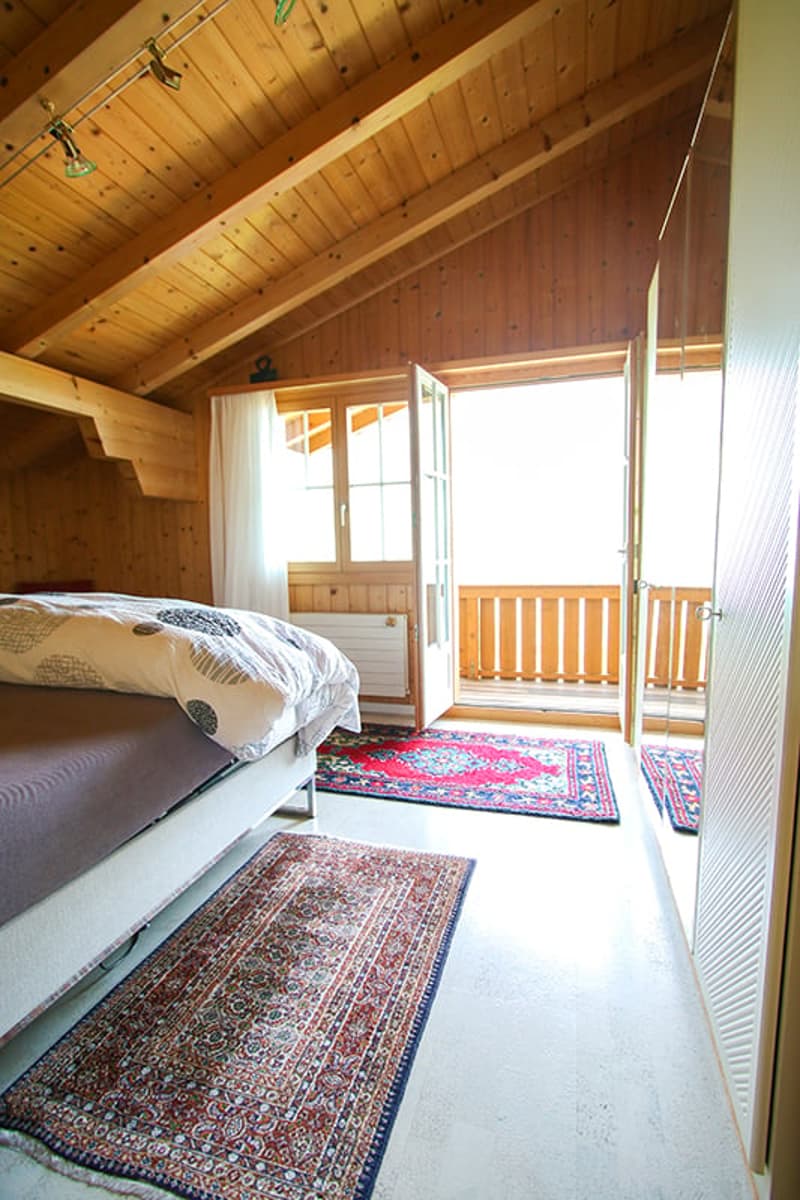 Dachzimmer West mit Charme, Luft und Aussichts-Balkon (See-/Bergsicht)
