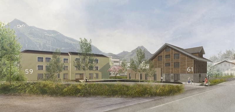 Visualisierung: Zwei neue Mehrfamilienhäuser an der Thunstrasse in Spiez