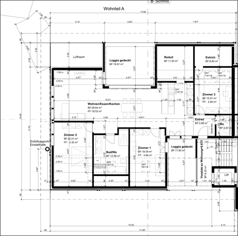 living room, kitchen, 3 bedrooms, bathroom, loggia, terrace