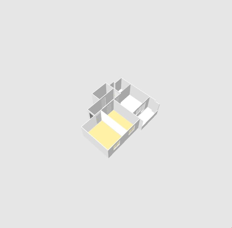 2 main rooms, 1 hall, 2 smaller rooms, no visible balcony or terrace