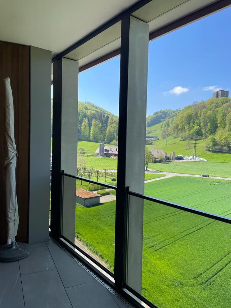 Monolocale moderno con balcone e vista sul verde (3)