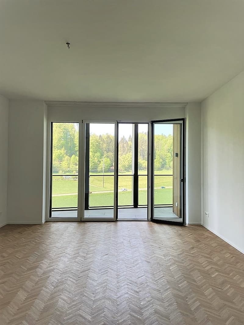 Monolocale moderno con balcone e vista sul verde (7)