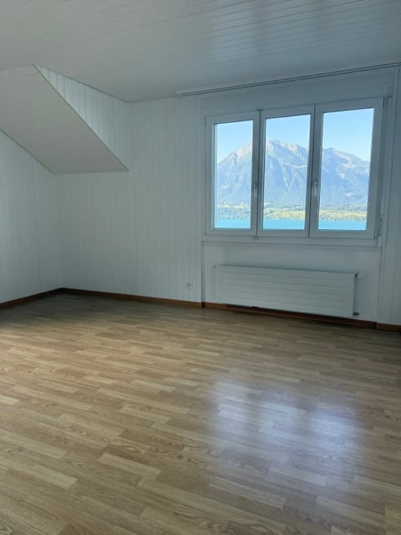 Incantevole appartamento mansardato di 4 locali con vista mozzafiato sul lago e le montagne a Oberhofen am Thunersee (9)
