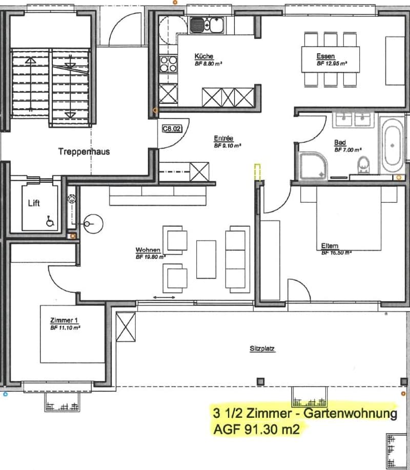Appartement attractif de 3,5 pièces avec terrasse et jardin à Safenwil (17)