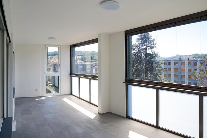 Sanierte 4.5 Z.-Wohnung mit grossem Wintergarten-Balkon und Aussicht (1)