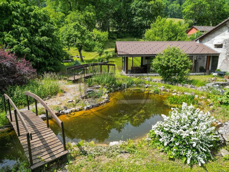 Ferme mitoyenne rénovée avec logements, grange et terrain à bâtir (1)