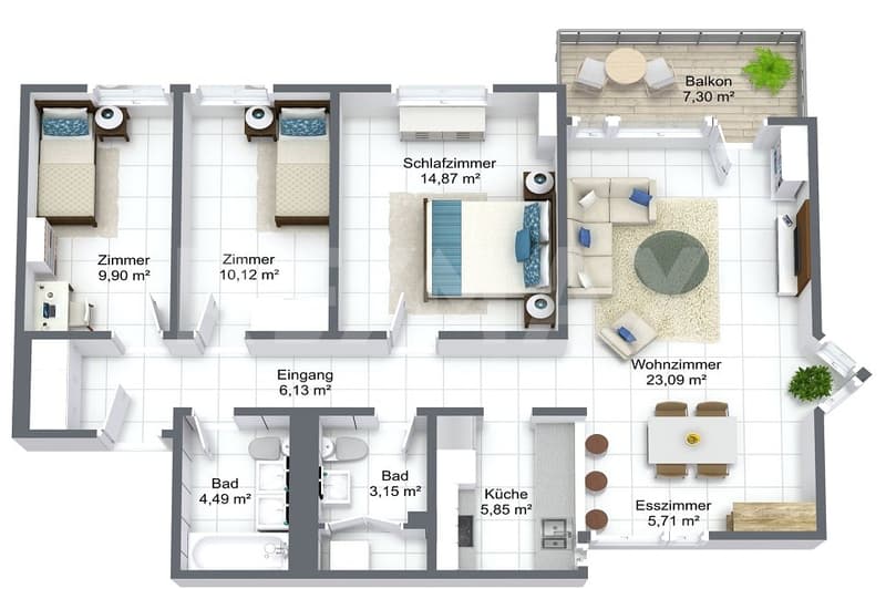 La vue incluse - appartement de 4½ pièces au dernier étage (12)