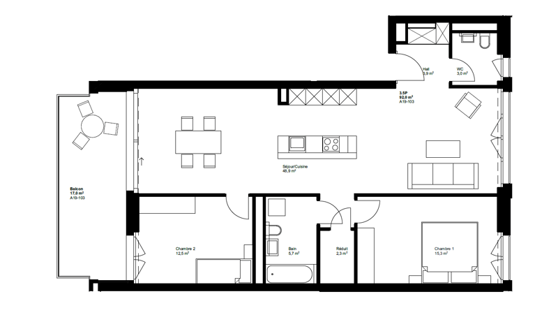 Derniers 3.5 pièces neufs avec balcon (7)